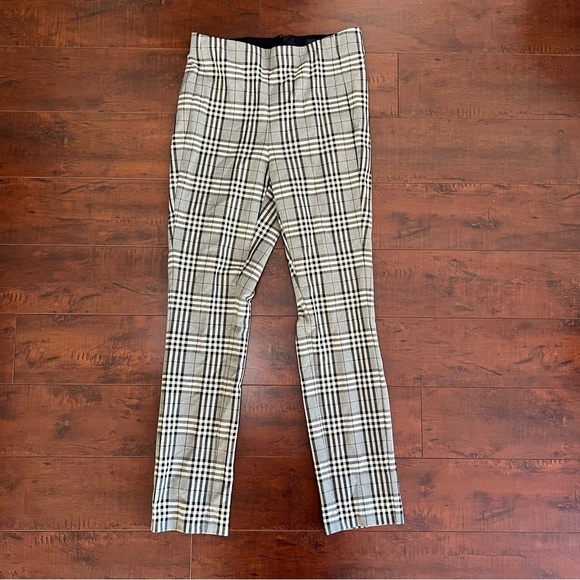 RAG & BONE Simone Pants Check Equestrian Stretch Gray Black Plaid Cropped Size 4 - Picture 2 of 10